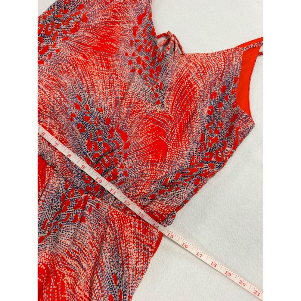 Asher by fab'rik Red Abstract Print Mini Dress Sleeveless Tie Back Small - Picture 3 of 7